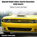Front Grill Mesh Grille Inserts for Dodge Challenger 2015-2022 Yellow