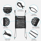 3 Layer Car Storage Net Bag with Hook Mesh Organizer for Front Seat Storage