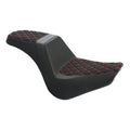 Black Red Driver Passenger 2-Up Seat for Harley Softail Street Bob (2018-2025)