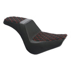 Black Red Driver Passenger 2-Up Seat for Harley Softail Street Bob (2018-2025)