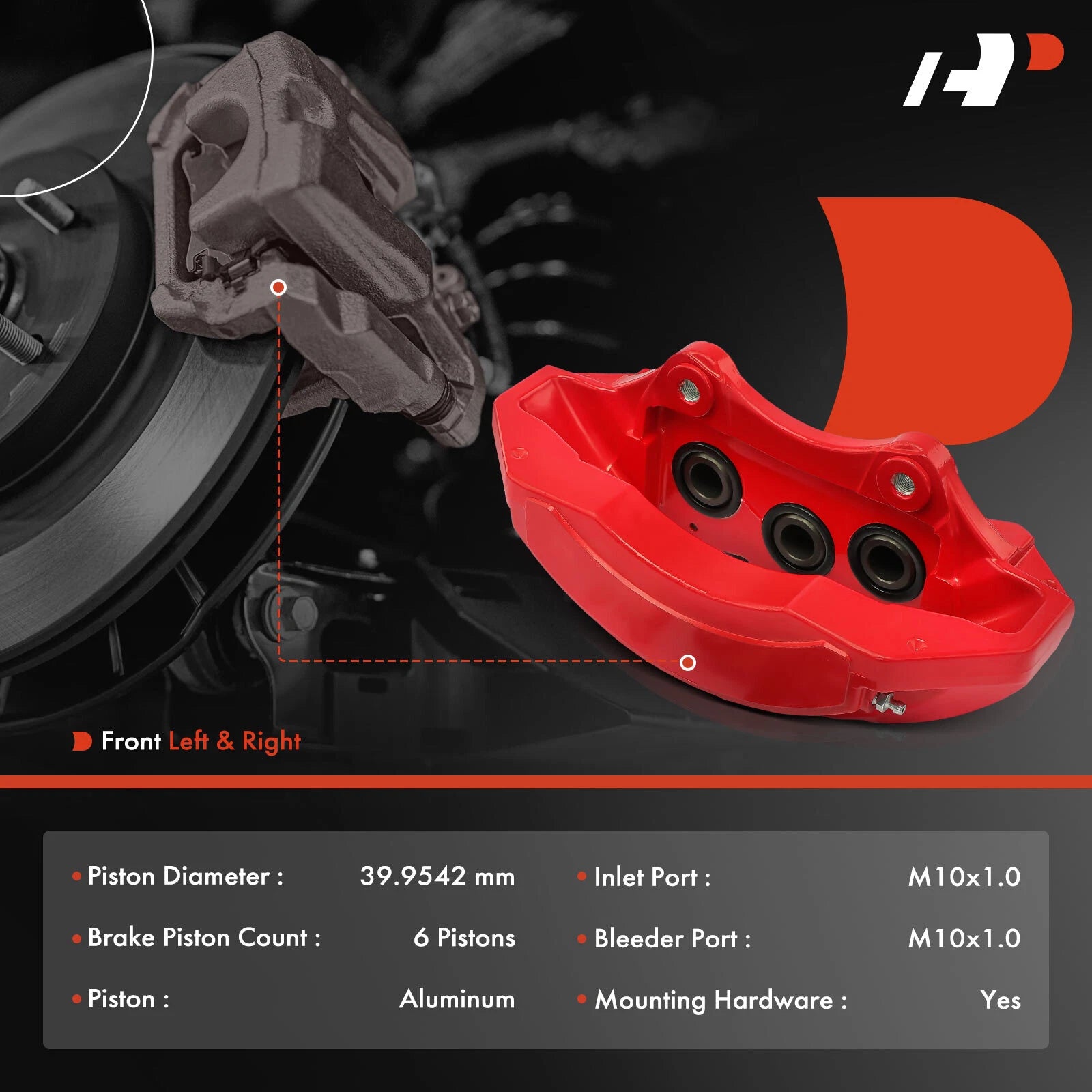 Pair Front Brake Calipers for Dodge Durango (2018–2020) Jeep Grand Cherokee
