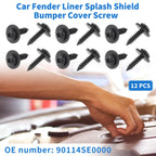 12 Pcs Fender Liner Splash Shield Bumper Cover Screw for Honda Accord (2006–2007)