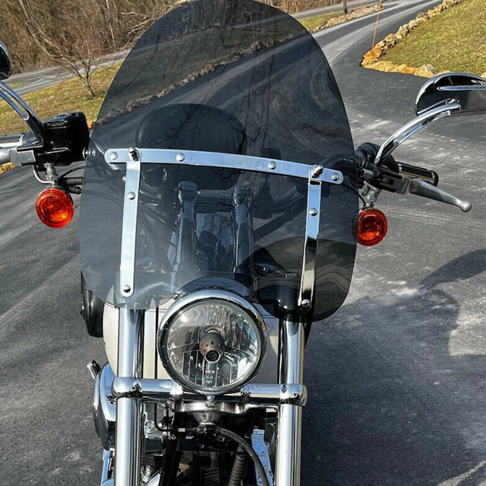 18"x16" Smoke Windshield for Harley, Honda, Suzuki, Yamaha, Kawasaki