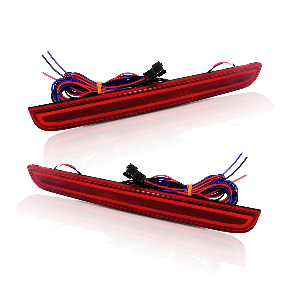 2X Red Lens LED Rear Reflectors for Dodge Challenger (2015–2023)