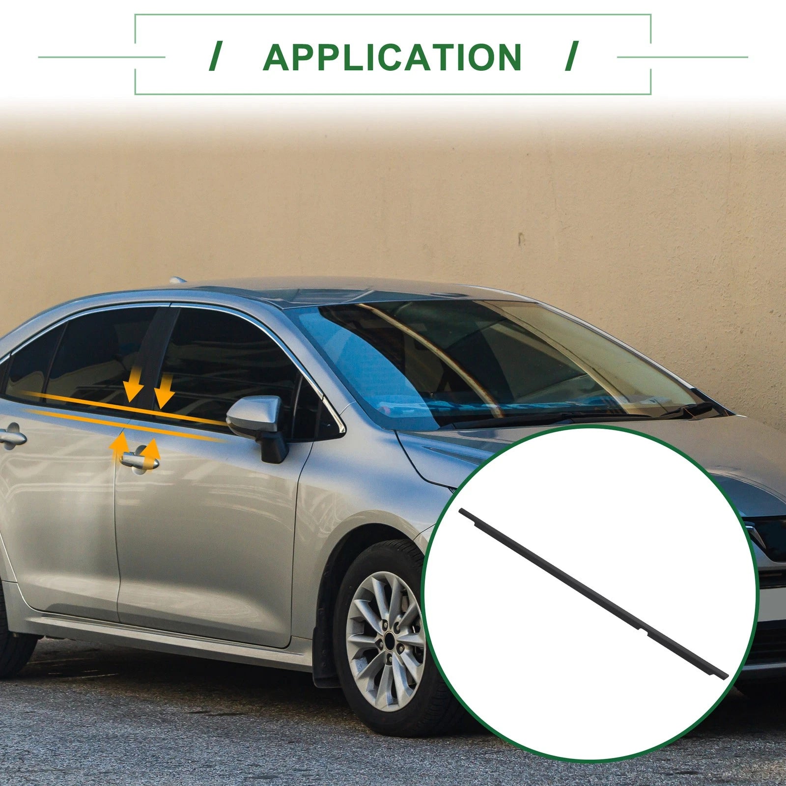 1pc Rear Right Window Seal No. 7573002150 for Toyota Corolla (2009–2013)