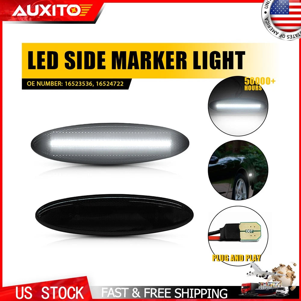 Smoked Housing White LED Rear Side Marker Light for Chevrolet Corvette C5 (1997–2004)