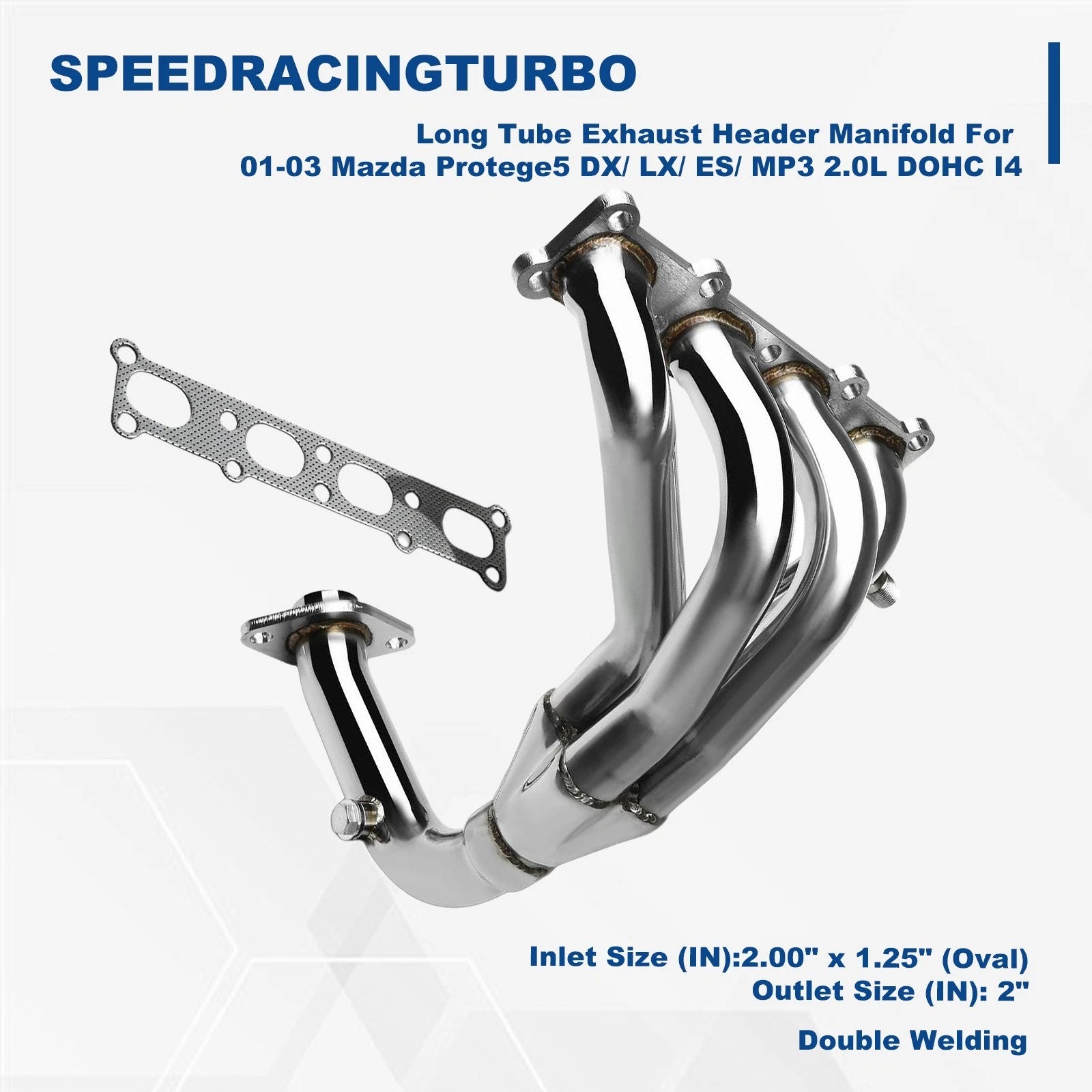 Exhaust Header Manifold for Mazda Protege (2001–2003) Stainless Steel