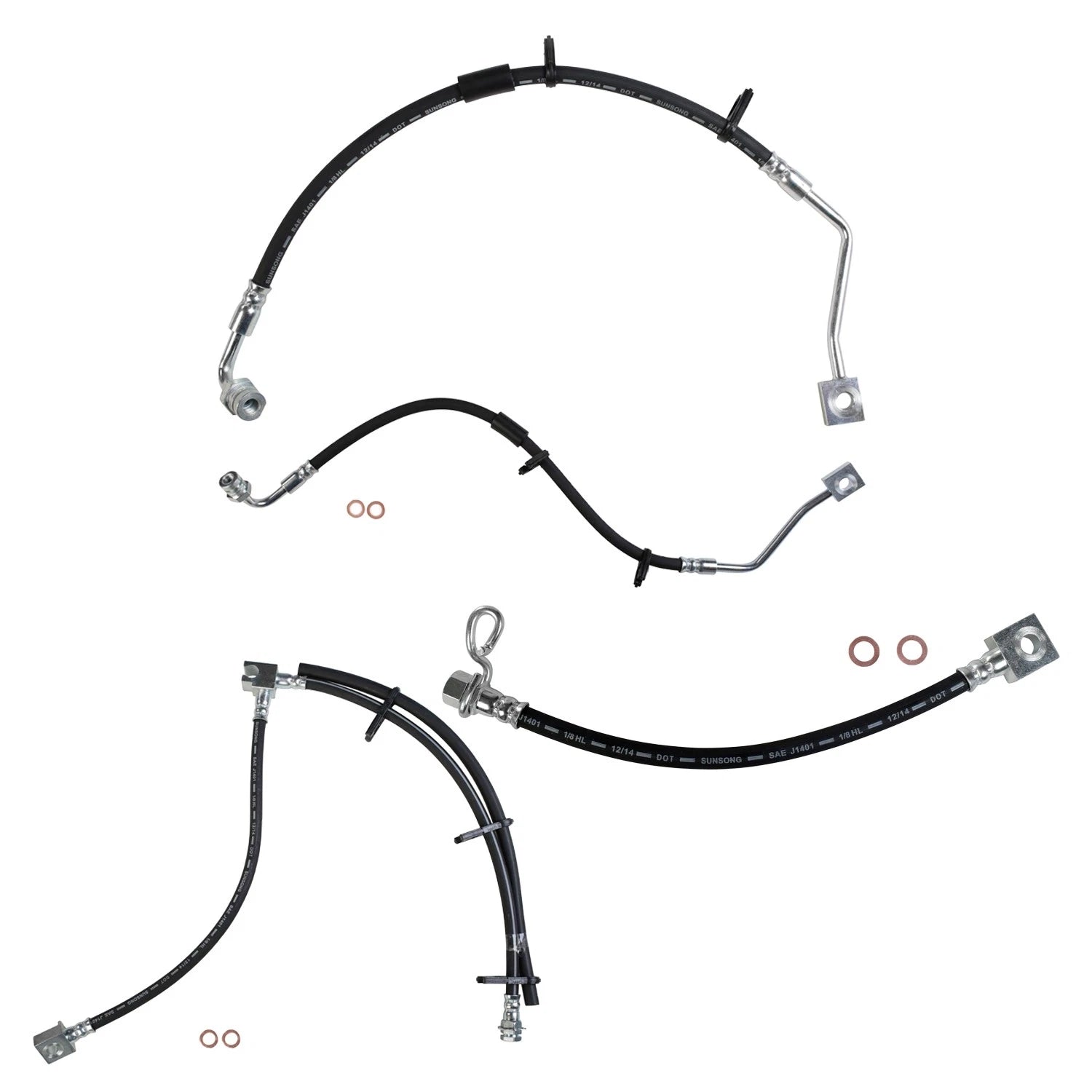 Sunsong Brake Hydraulic Hose Kit for E150 E250 E350 (2000–2014)