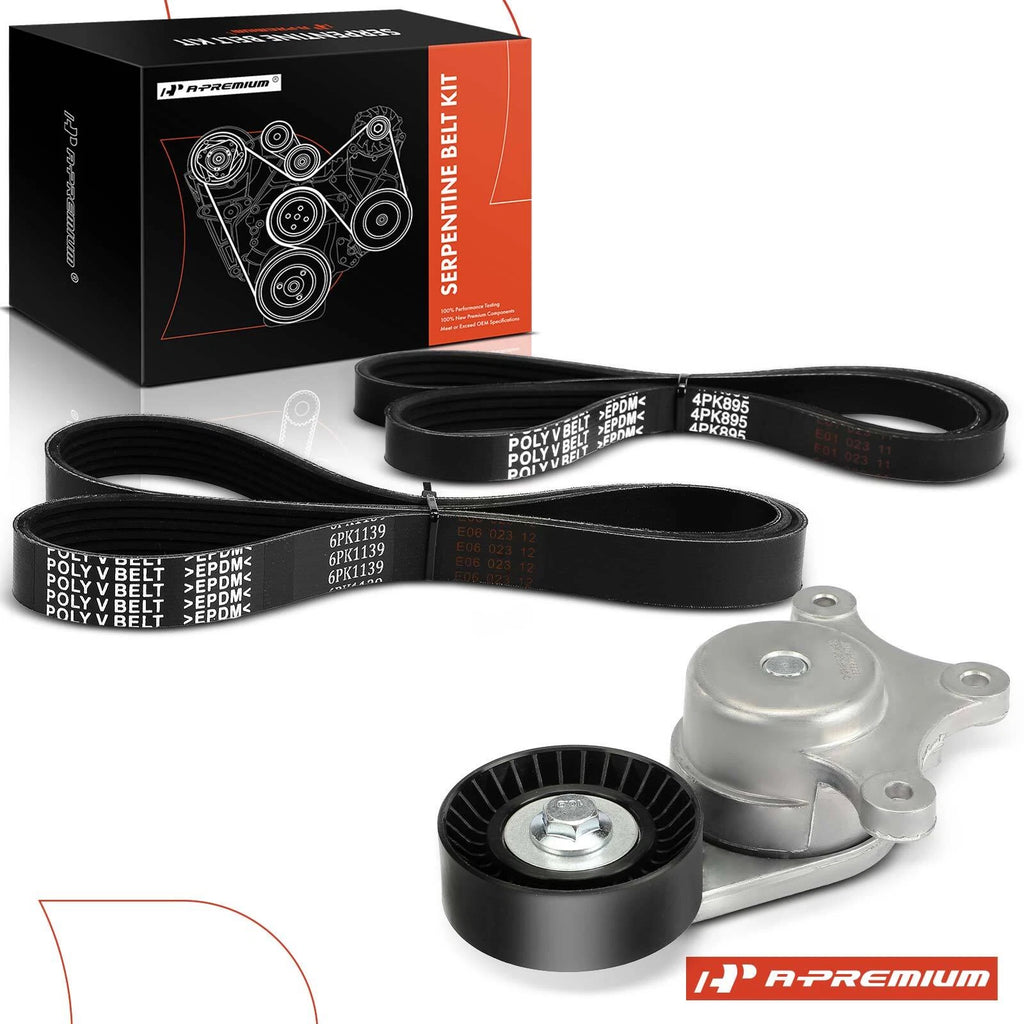 3X Serpentine Belt Drive Component Kit for Ford Explorer Fusion (2006–2021)