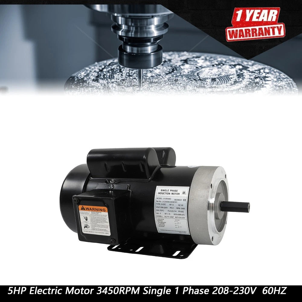 5HP Electric Motor for Various Applications (208-230V, 3450RPM)