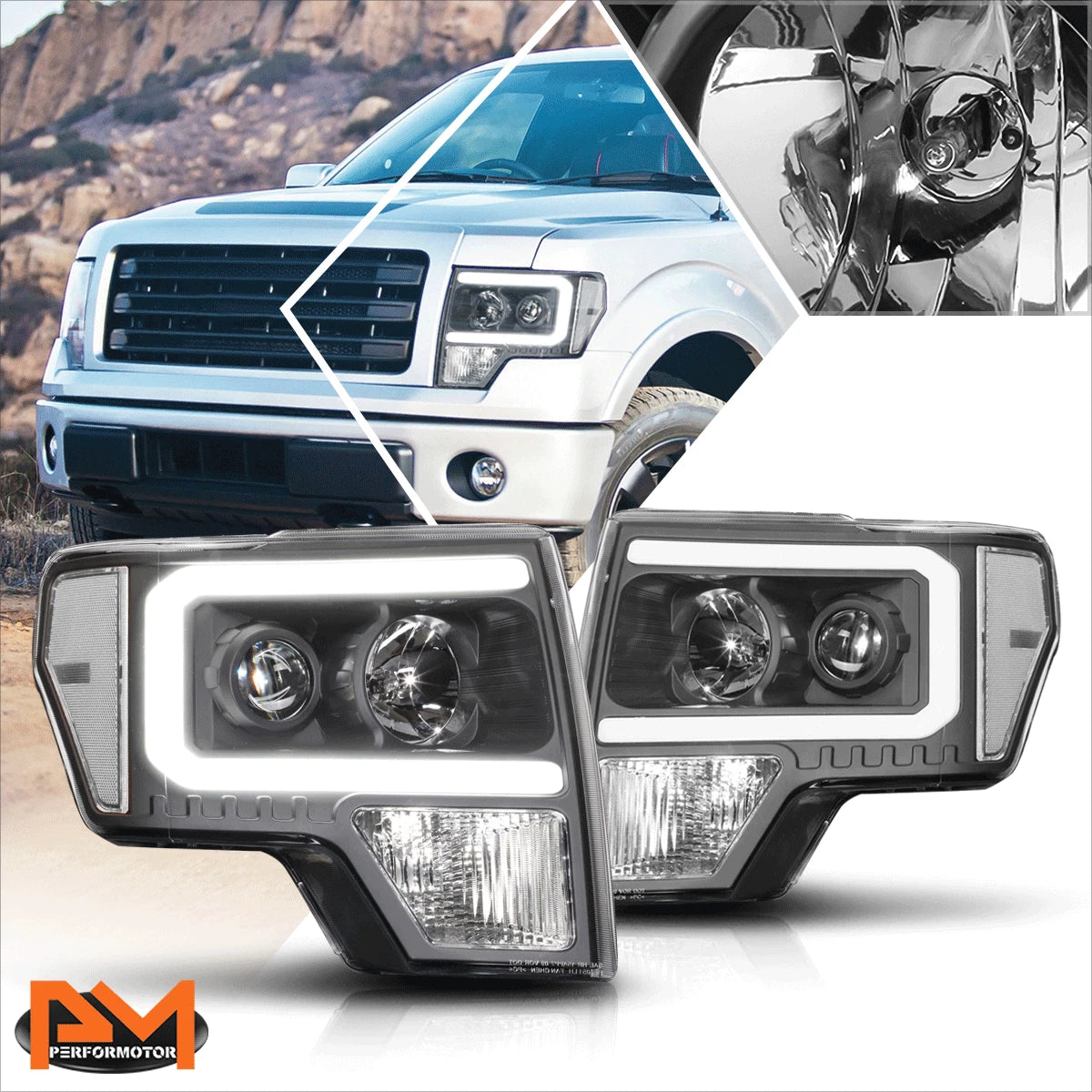L-Shape LED DRL Switchback Headlights for Chevy Blazer/S10 (1998–2004)