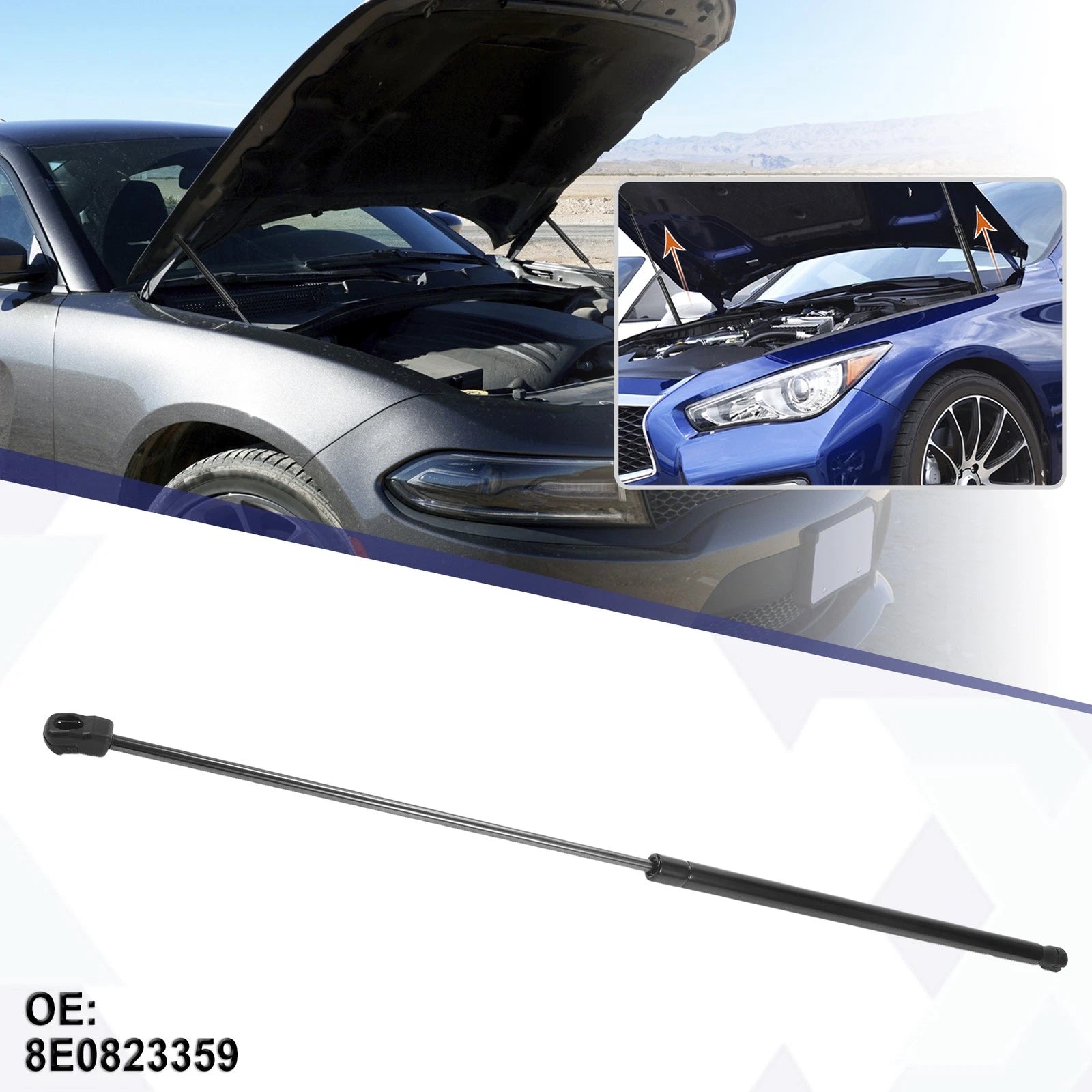 2X Front Hood Lift Support Gas Struts No.8E0823359 for Audi A4 RS4 S4 (2002–2008)