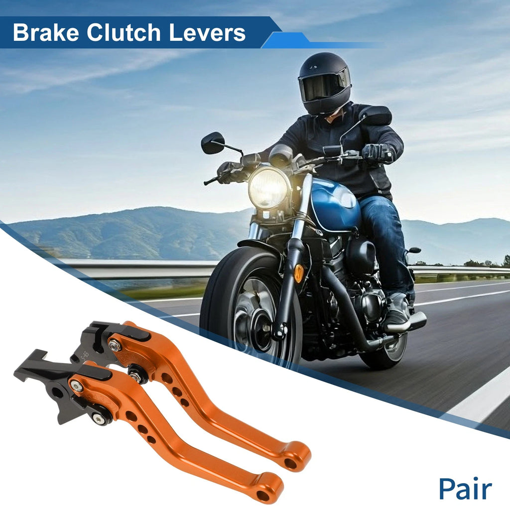 Adjustable Short Brake Clutch Levers for Suzuki SV650 (1999–2009) - Orange