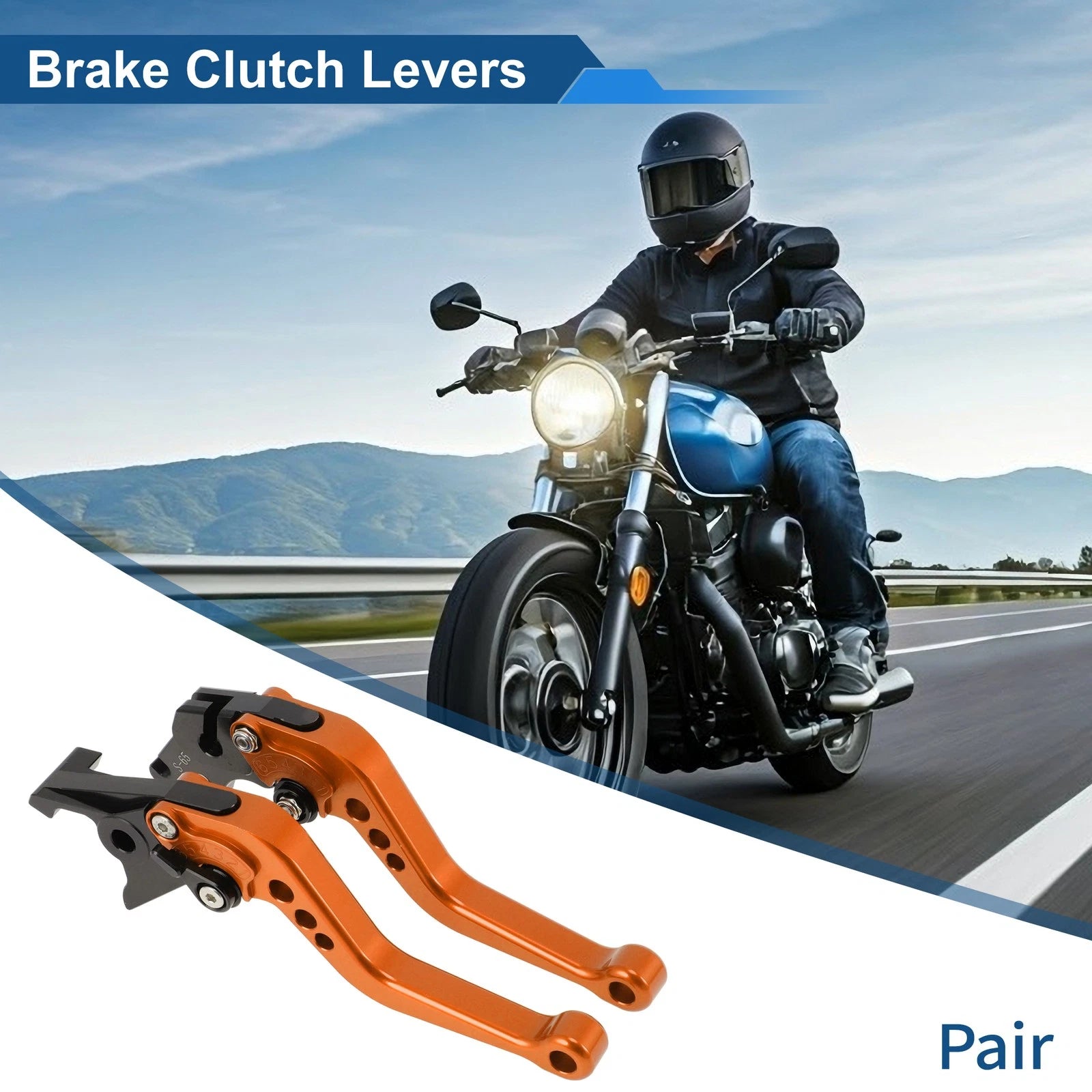 Adjustable Short Brake Clutch Levers for Suzuki SV650 (1999–2009) - Orange