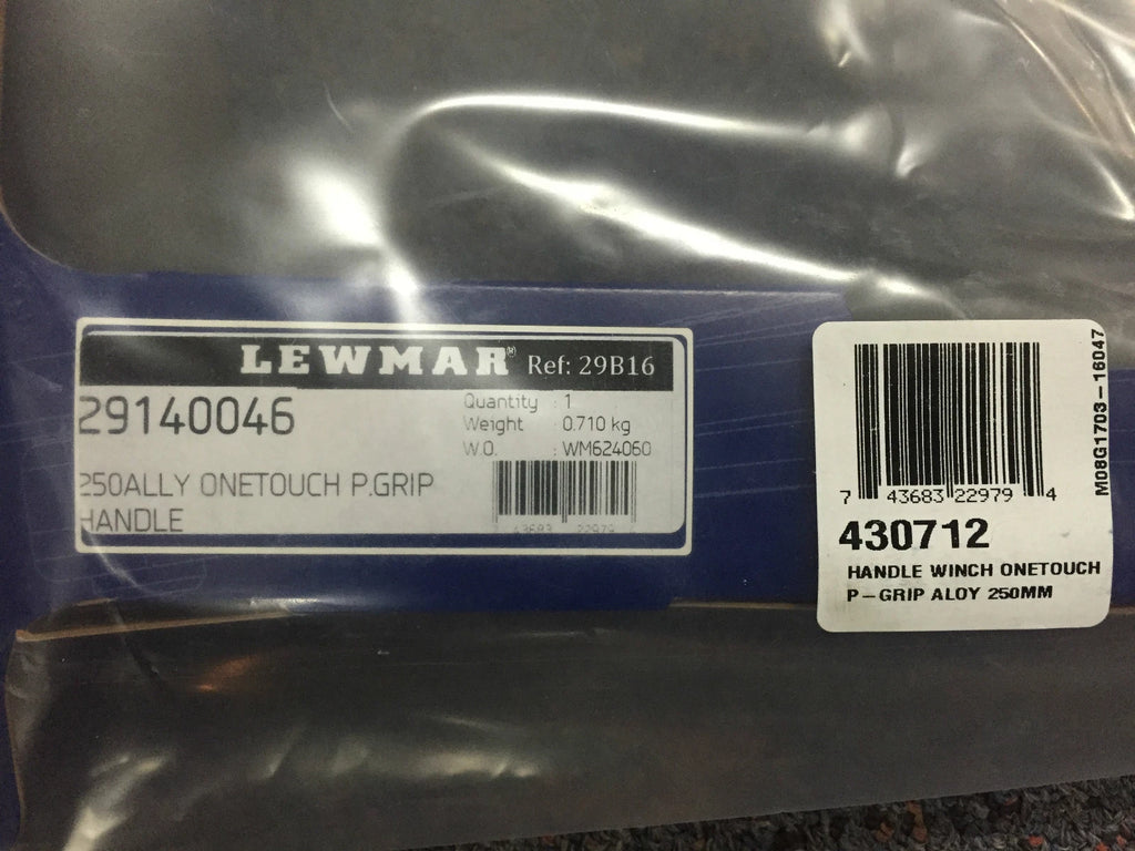 Lewmar One Touch Power Winch Handle 250mm Alloy P-Grip 29140046 for Sailing
