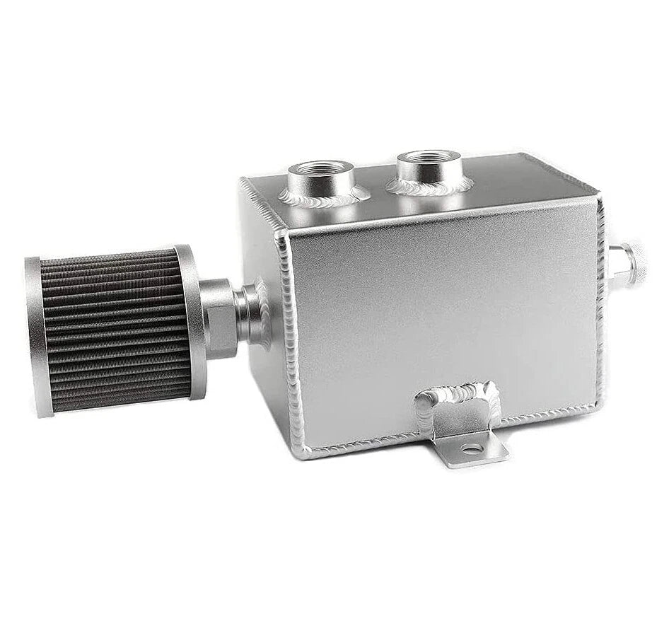 2L Oil Catch Can Tank 10AN for Universal Applications (Baffled, Silver)