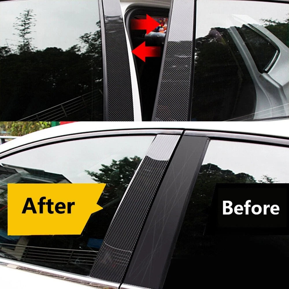 Set of 6 Carbon Fiber Pillar Posts for Dodge Charger (2011–2021)