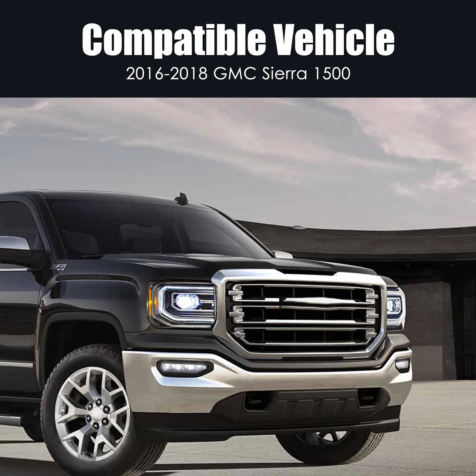 Chrome Steel Front Bumper Face Bar for GMC Sierra 1500 (2016–2018)