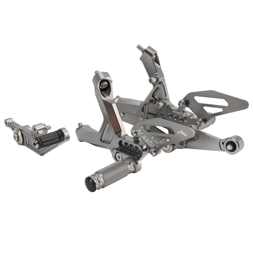 Adjustable Rearset for BMW S1000RR (2019–2024) - Aluminum Grey