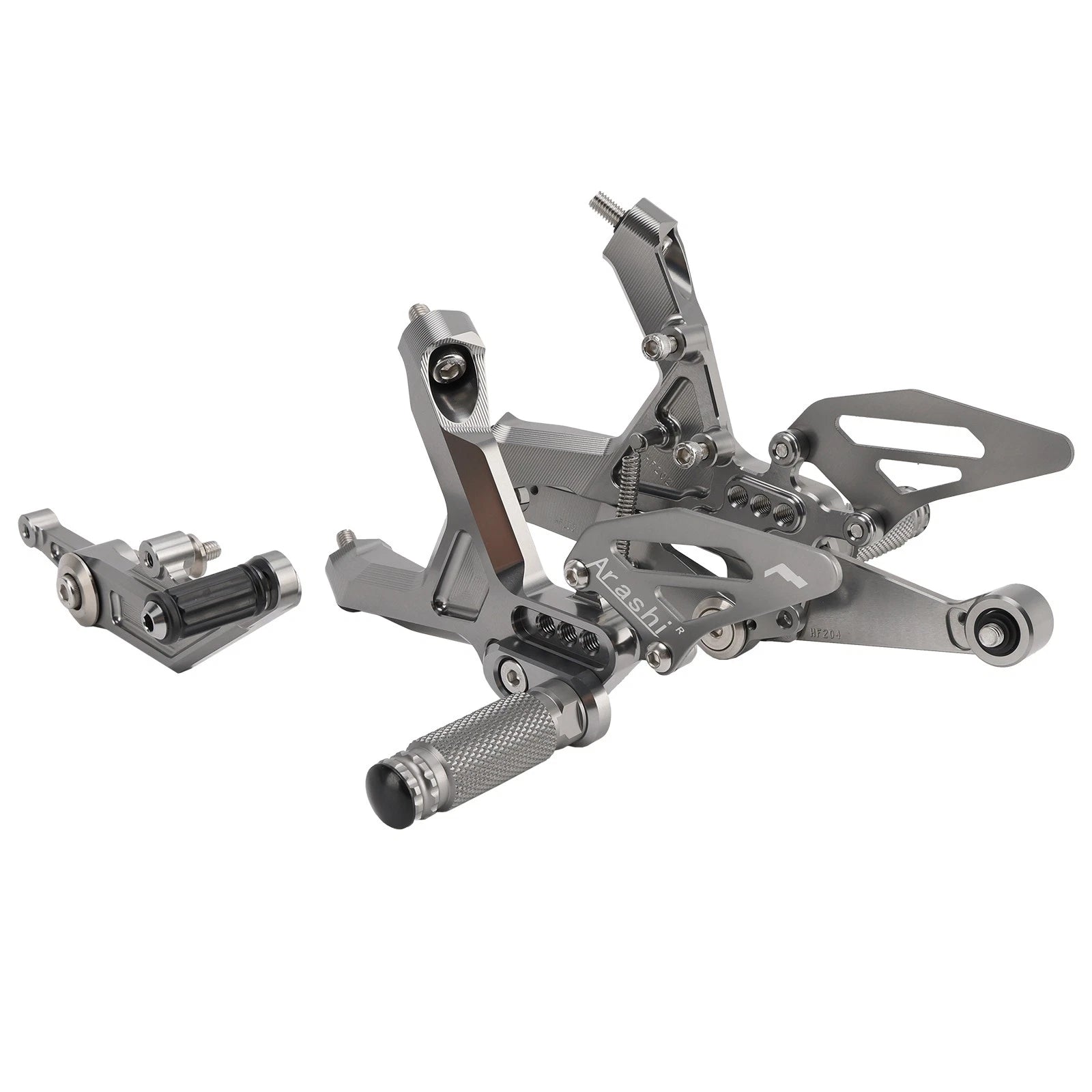 Adjustable Rearset for BMW S1000RR (2019–2024) - Aluminum Grey