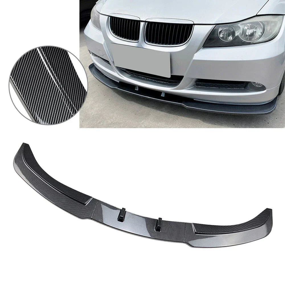 Carbon Black Front Bumper Lip Spoiler for BMW 3 Series E90 E91 (2005-2008)