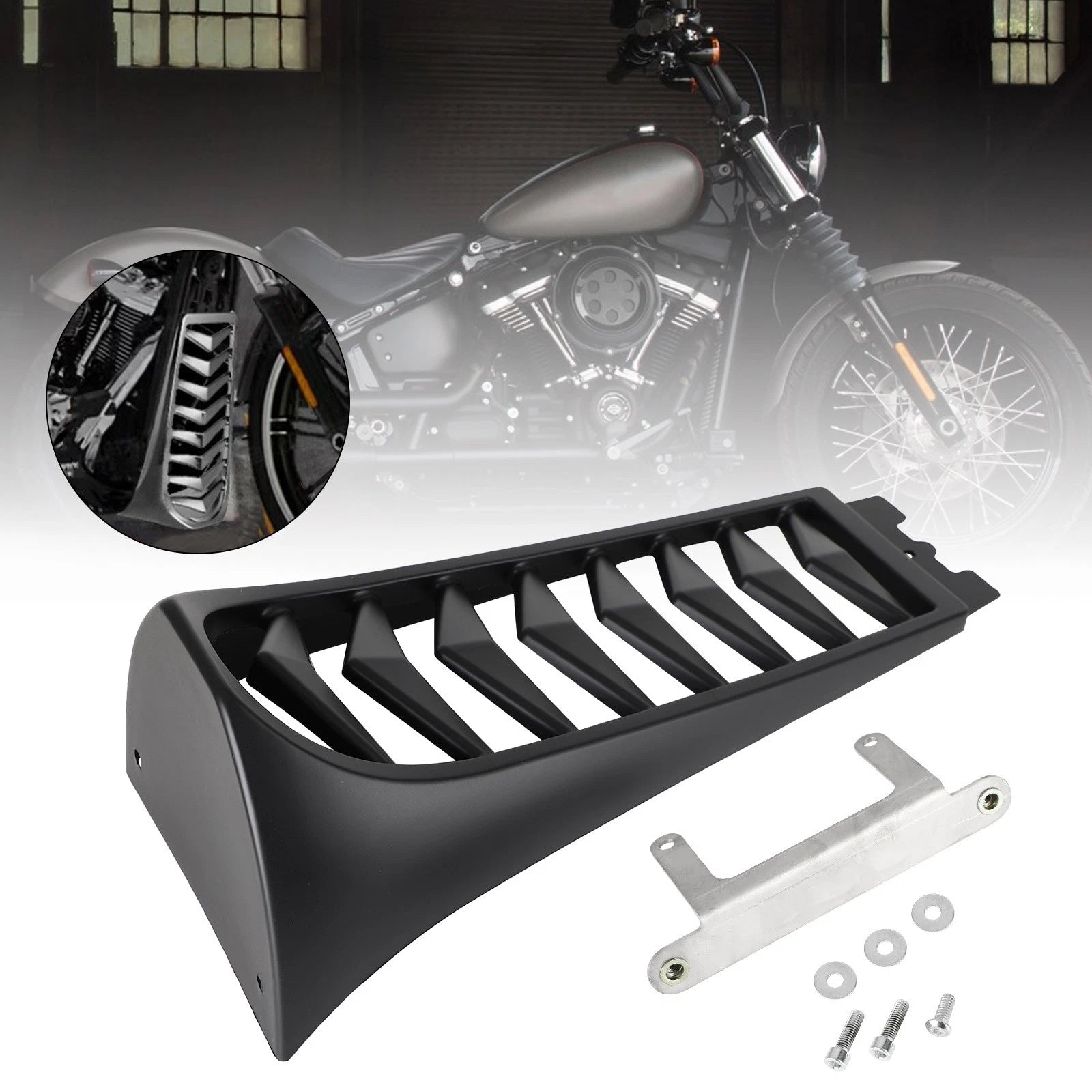 Front Chin Spoiler for Harley Softail Breakout Fat Bob (2018–2022) BLK