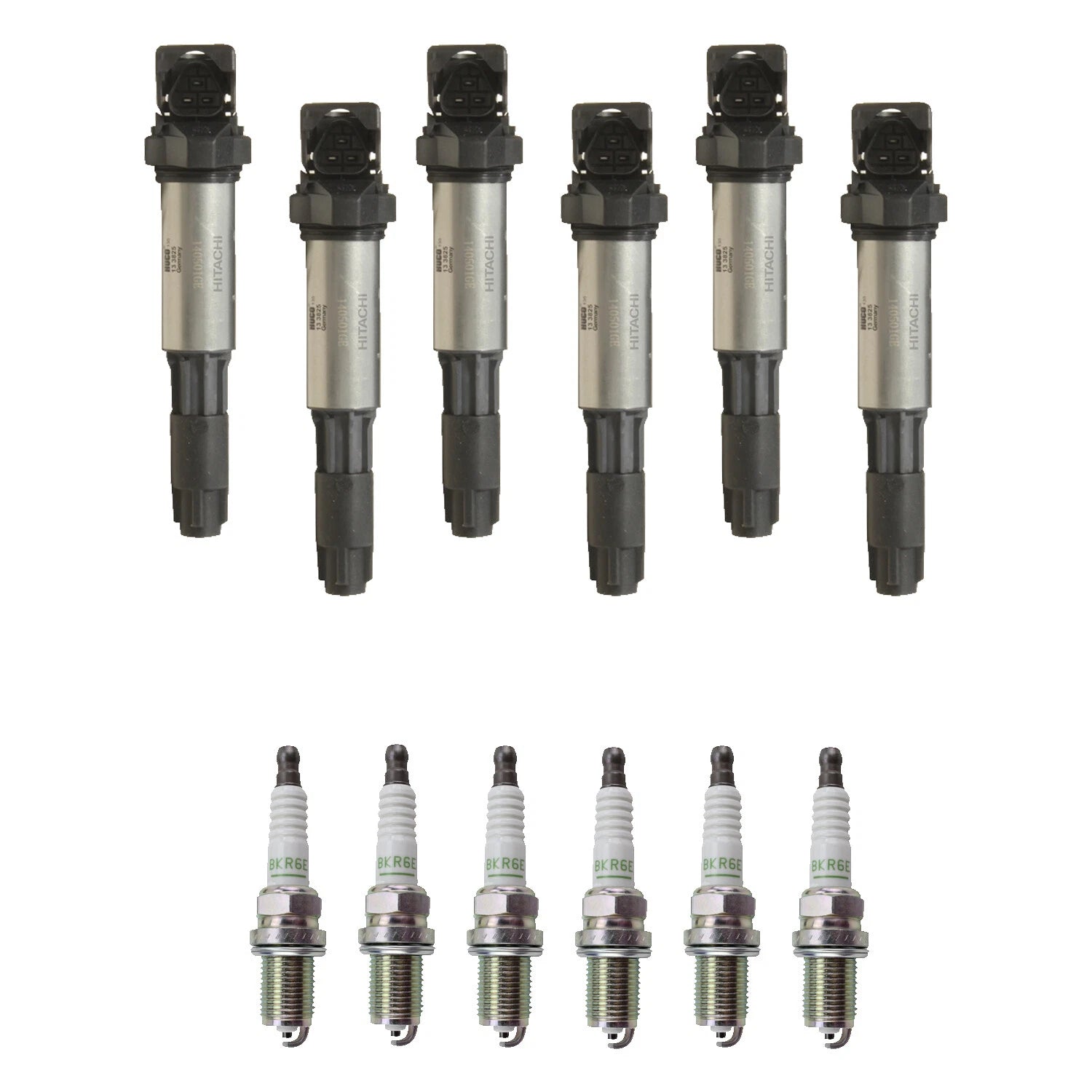 Set of 6 Ignition Coils & NGK Spark Plugs for BMW 320i L6 (2001–2005)