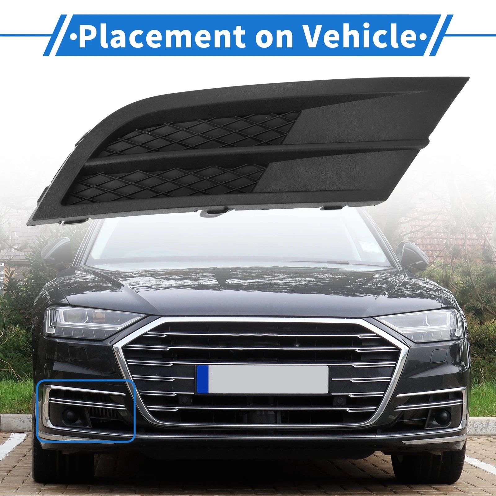 1pc Fog Light Grill for Volkswagen Jetta (2015–2018) No.5C6853666G