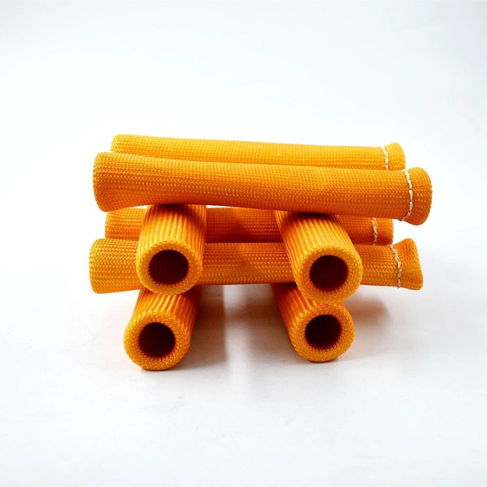 8X Orange Spark Plug Wire Protector Sleeve Heat Shield Cover