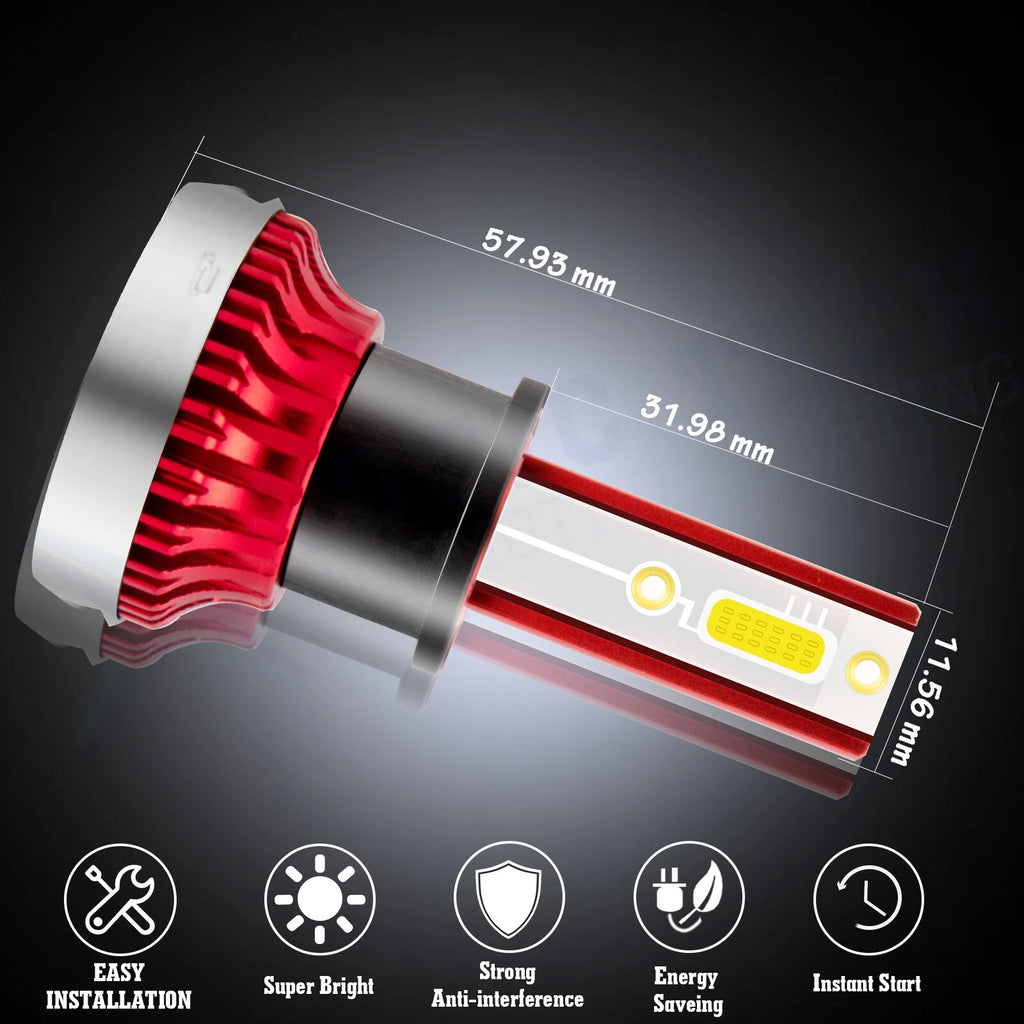 2-Pack COB H3 LED Fog Light Bulb Conversion Kit for 6000K (2017-2024)