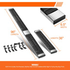 Set of 2 Side Step Bar Running Boards for Dodge/Mercedes/Freightliner Sprinter (2007–2024)