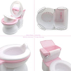 Toddler Potty Training Toilet for Kids with Flushing Sound Handle