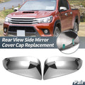 Pair Rearview Mirror Cover Cap Chrome for Toyota Hilux (2015–2020)