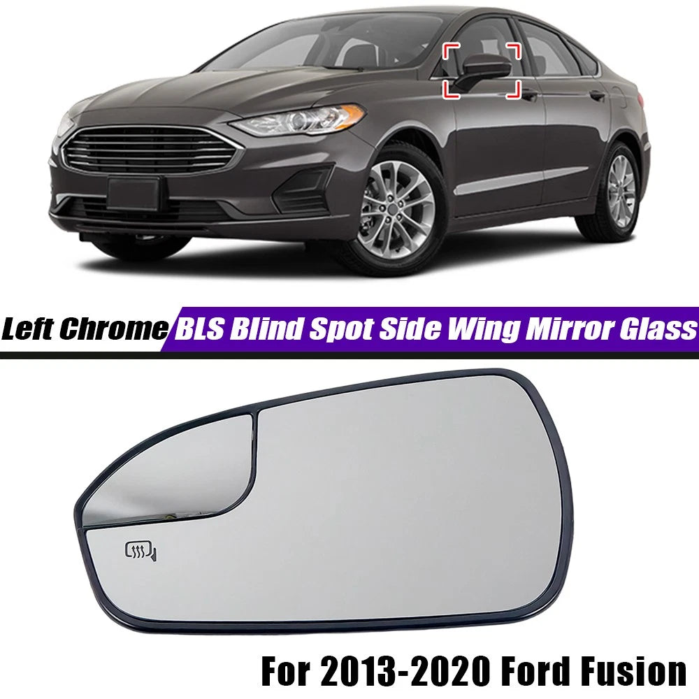 Left Driver Side Heated Mirror Glass for Ford Fusion (2013–2020)