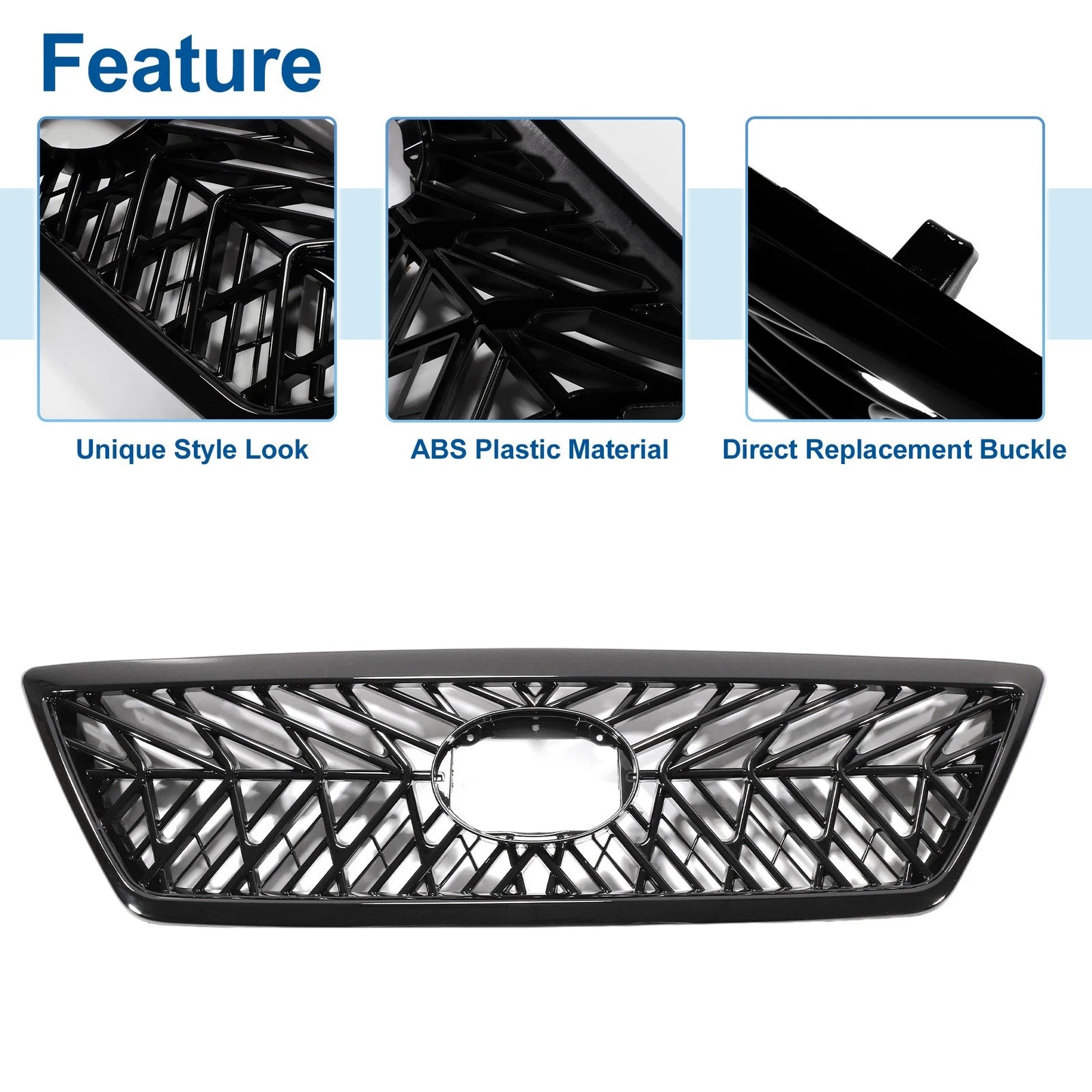 Front Upper Hood Bumper Grille for Lexus LX470 (1998–2008) TRD Black