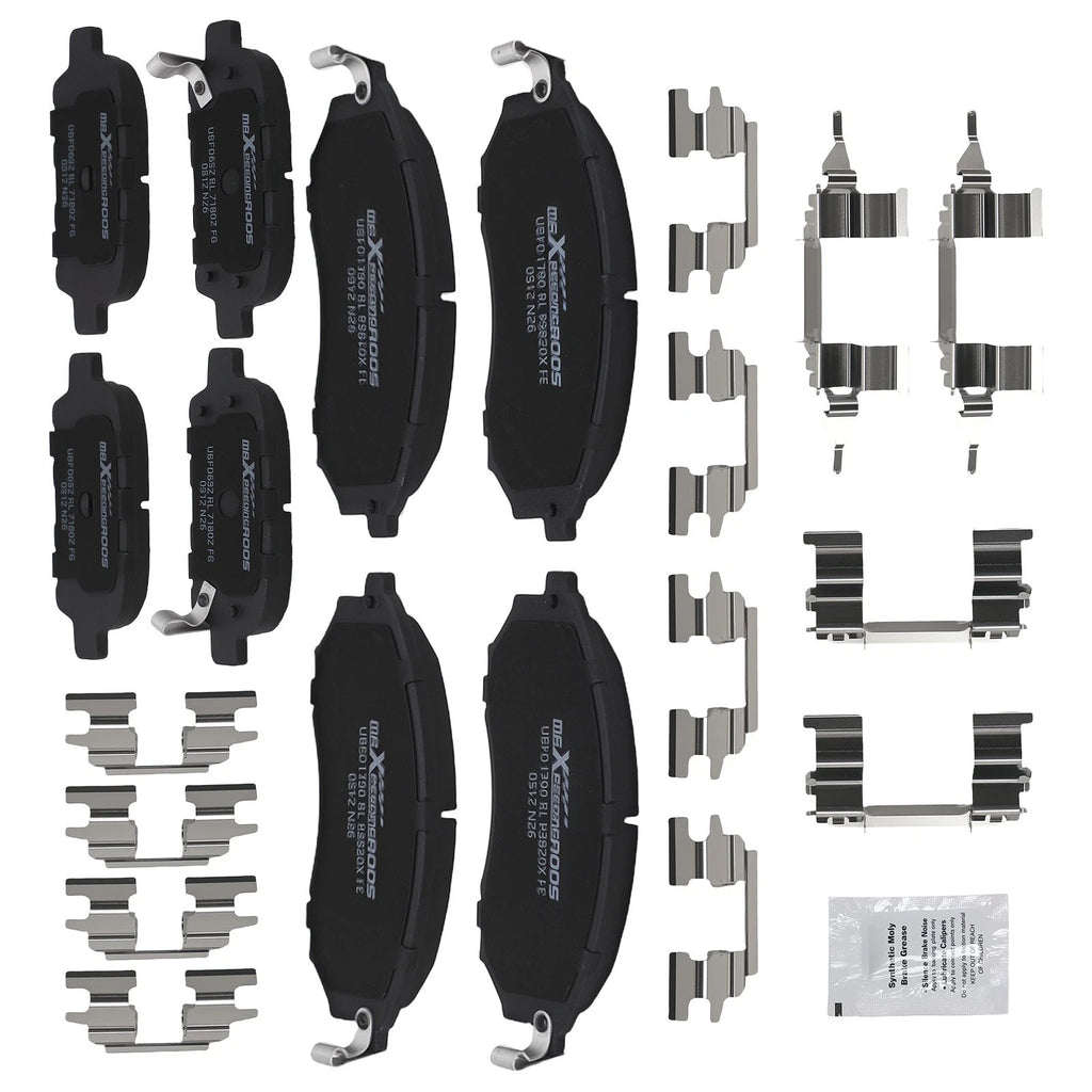 8pcs Brake Pads Set for Infiniti EX35 EX37 FX35 FX37 FX45 G25 G35 G37 (2008–2013)
