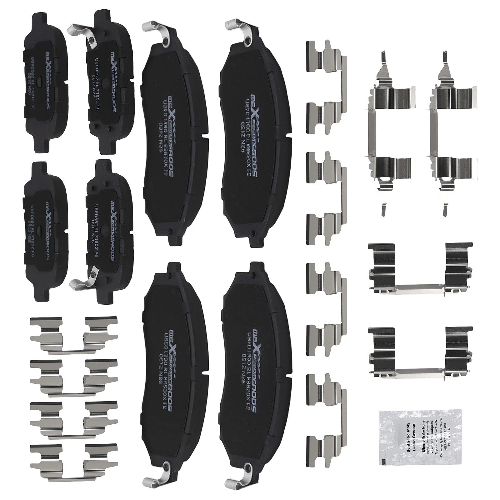 8pcs Brake Pads Set for Infiniti EX35 EX37 FX35 FX37 FX45 G25 G35 G37 (2008–2013)