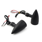 Black 10mm LED Turn Signal Lights Pair for Harley Honda