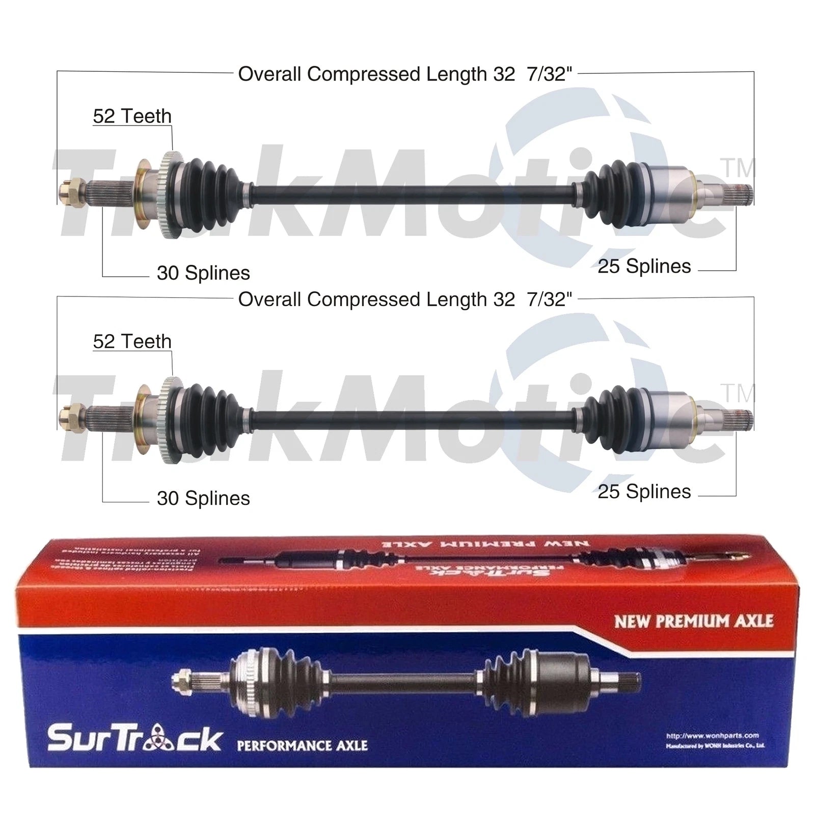 Set of 2 Rear CV Axle Shafts for Santa Fe, Sorento AWD (2010–2013)