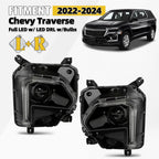 Full LED Headlight Set for Chevy Traverse (2022–2024) w/ LED DRL