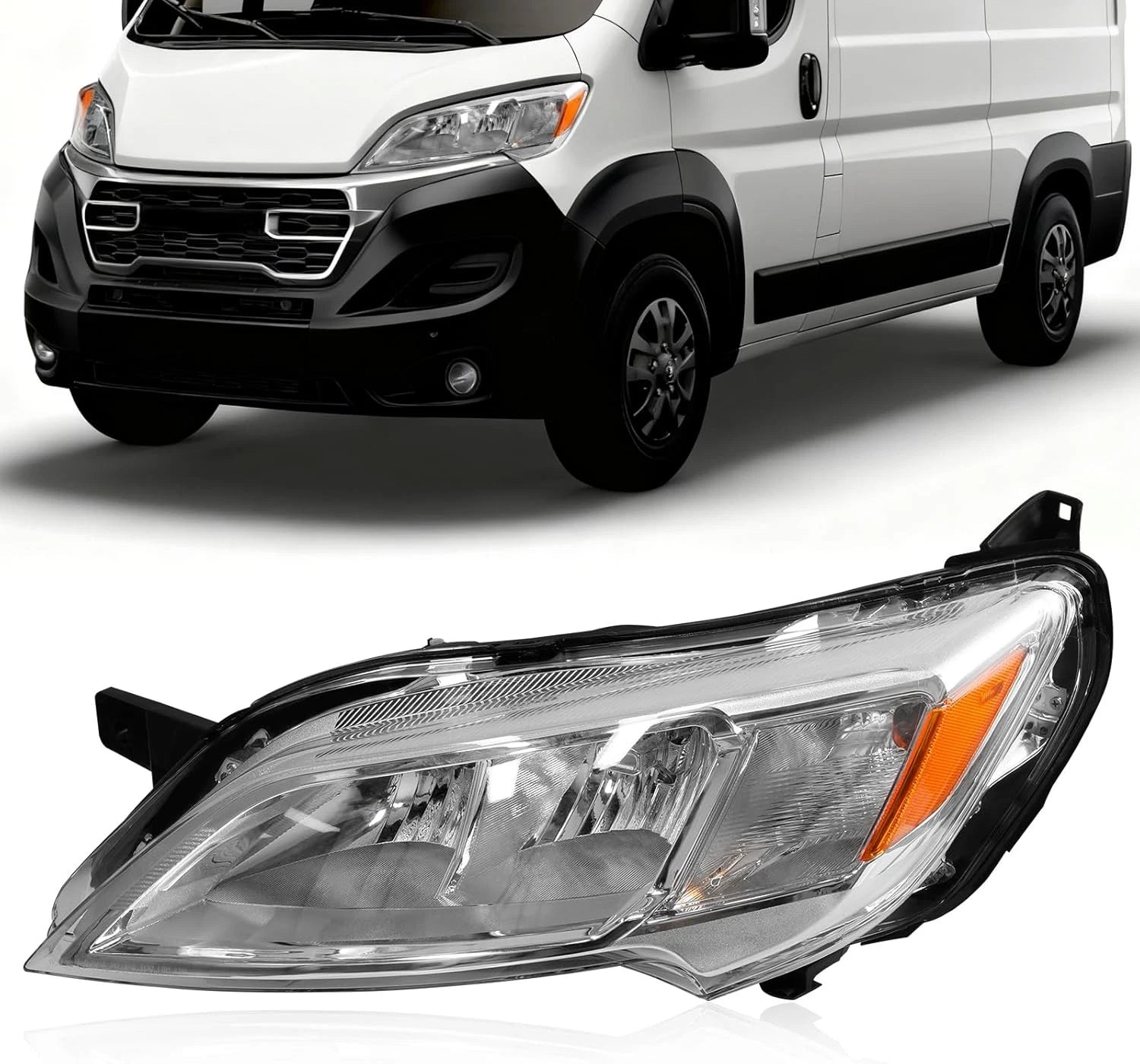 Halogen Headlight Left Driver Side for Dodge Ram Promaster 1500 2500 (2023–2026)