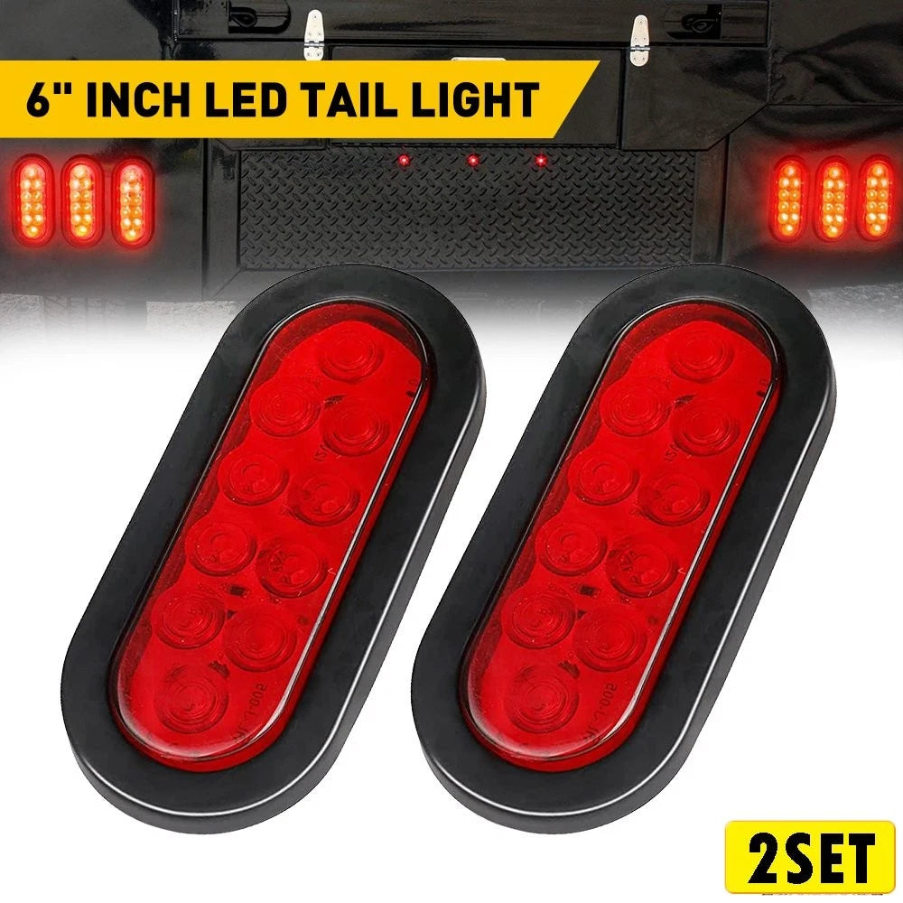 4X 6" Oval LED Trailer Lights for Universal Fit (10 LED)