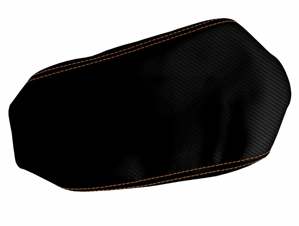 Console Lid Cover for Jeep Grand Cherokee (2011–2019) Carbon Fiber Orange Stitch