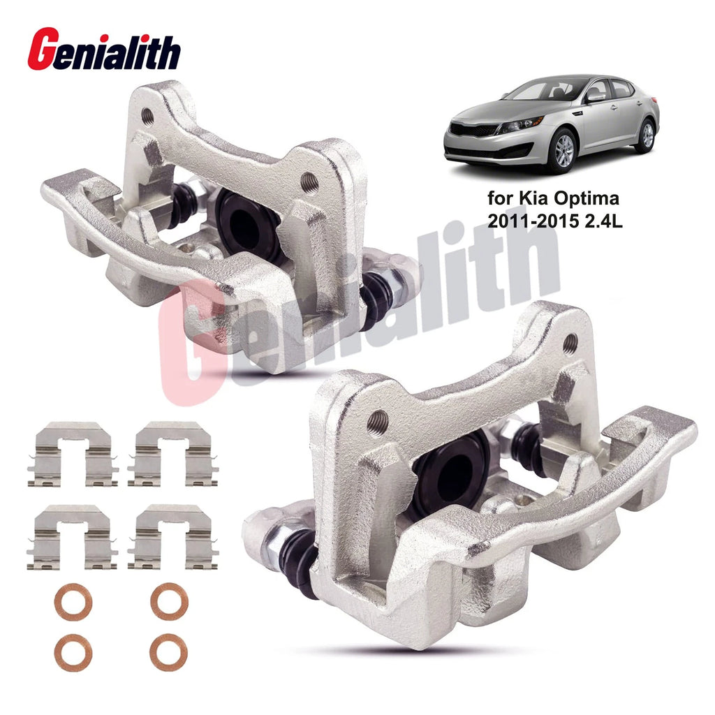 Pair Rear Brake Caliper w/ Bracket for Kia Optima (2011–2014)