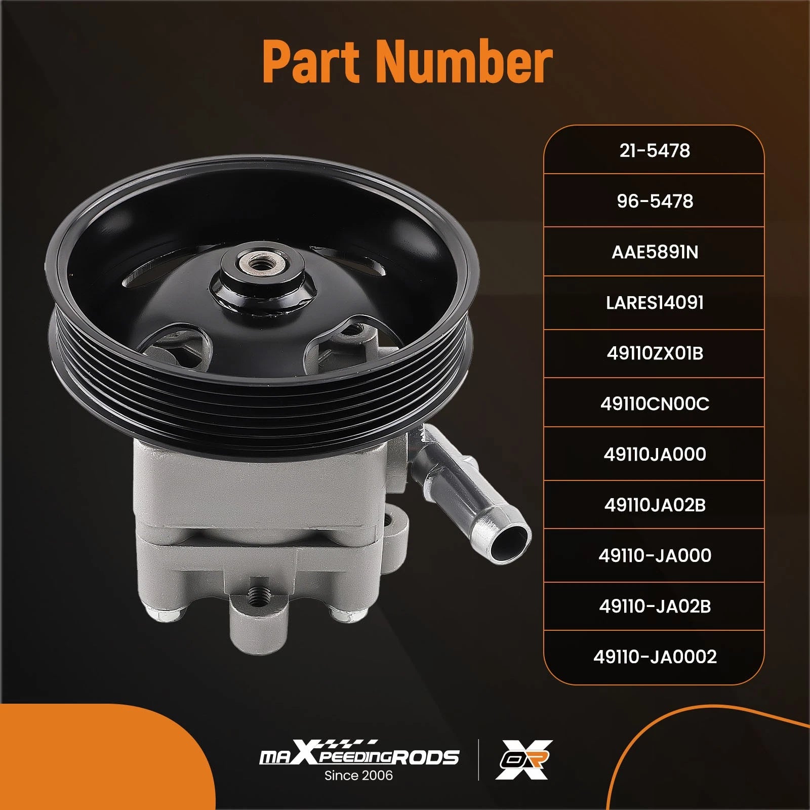 Power Steering Pump with Pulley for Nissan X-Trail and 2005-2013 Altima (2005-2013)