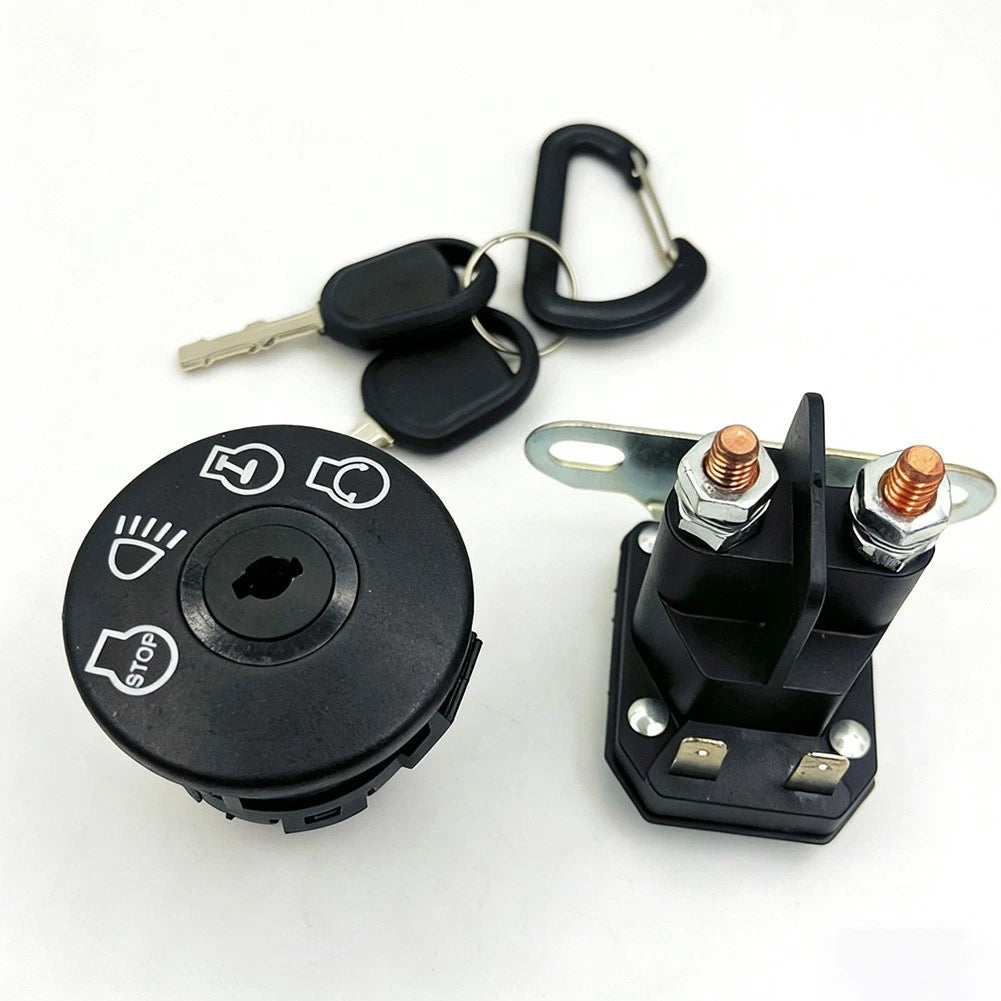 Ignition Switch with AM138068 Starter Solenoid for Riding Mowers (12V)
