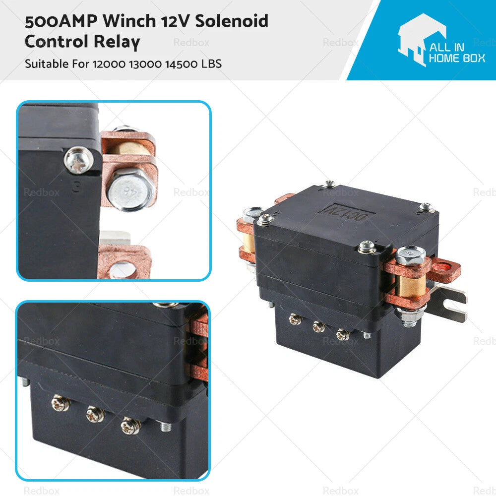 Winch Solenoid Control Relay 500AMP 12V for 12000 13000 14500 16800 LBS