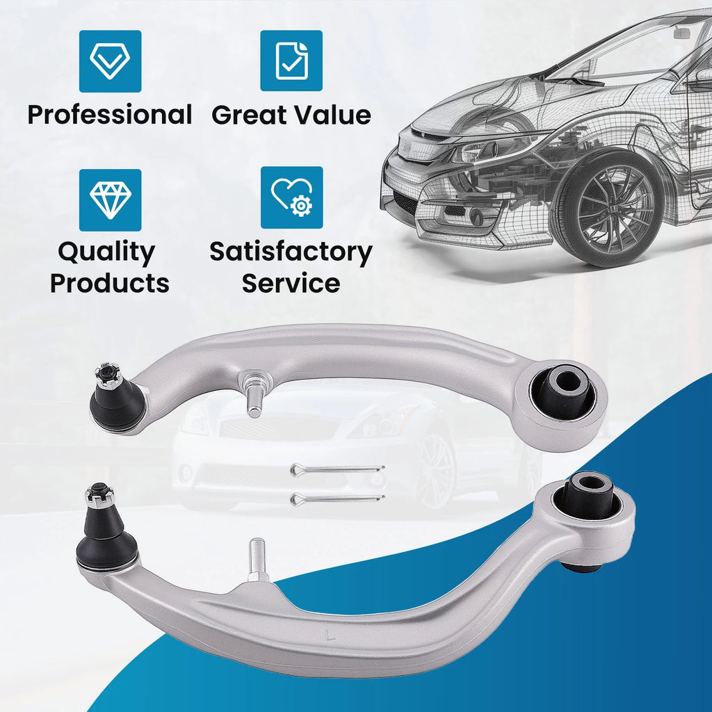 2pc Front Lower Rearward Control Arms w/ Ball Joints for Infiniti G35 (2003–2007)