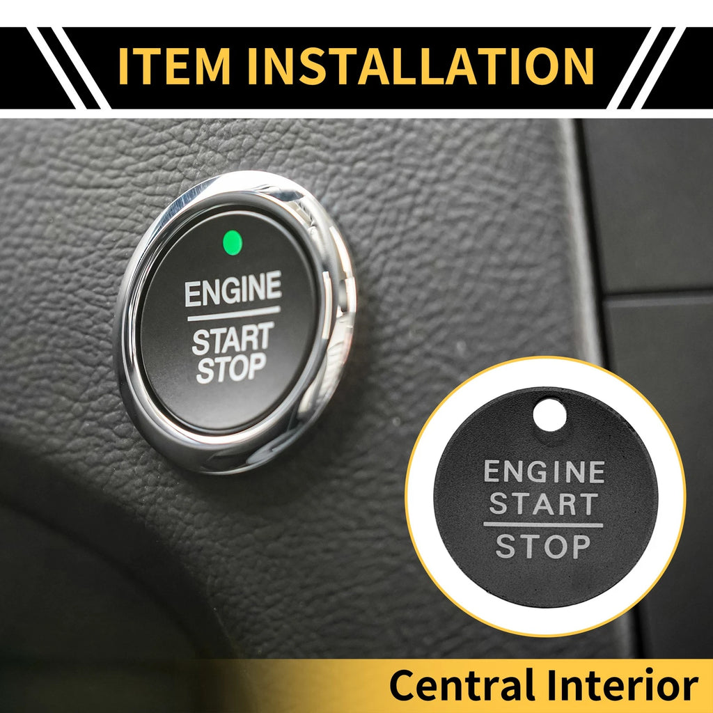 Engine Start Stop Button Switch Knob Cover for Ford F-150 (2016–2021) Black