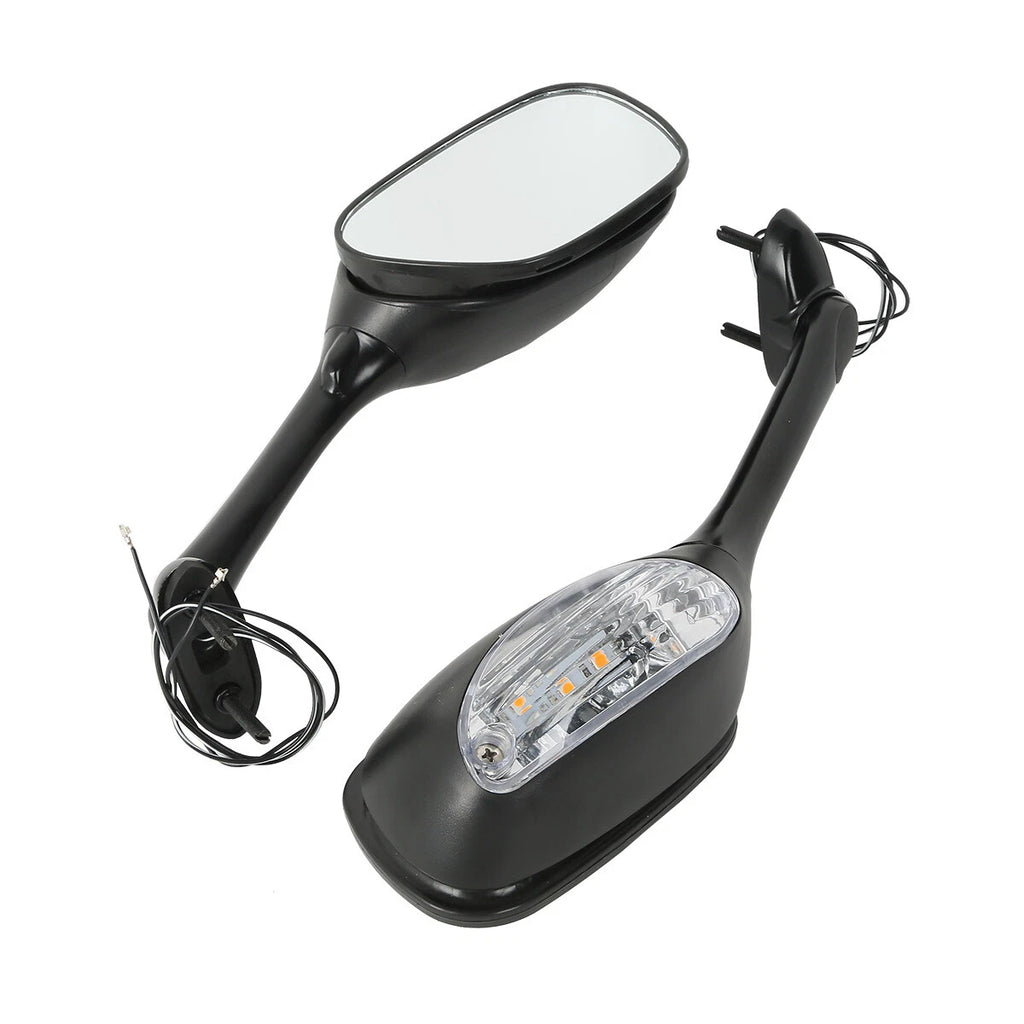 LED Turn Signal Rear Mirrors for Suzuki GSX-R1000 (2005–2015), GSX-R600 (2006–2024), GSX-R750 (2006–2024)